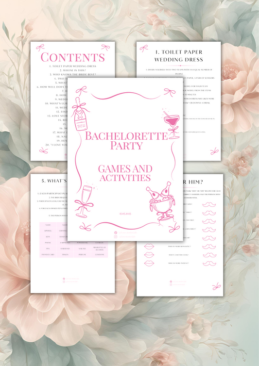PREMIUM 20 Bachelorette/Hen Do Games and Activities - Personalised Digital Product